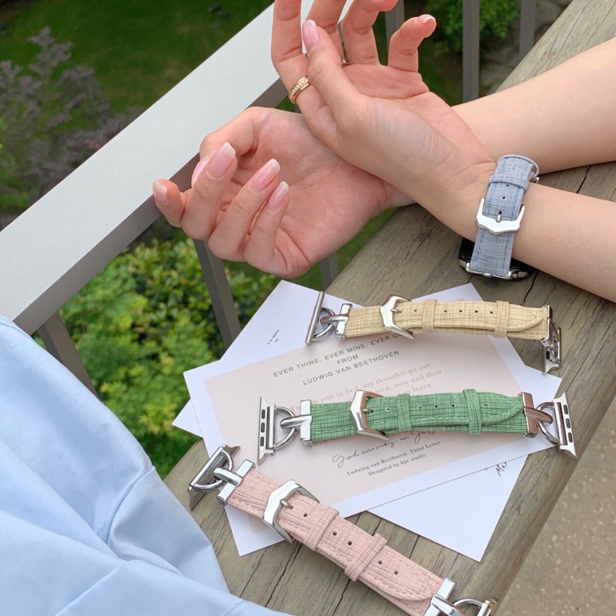 Light Color Leather Apple Watch Band ライトカラーレザーApple Watchバンド R01265