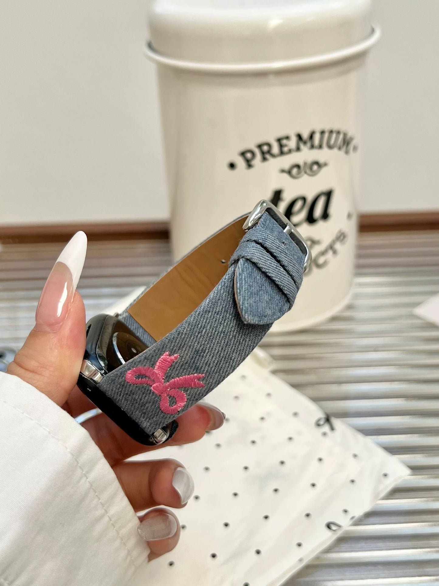 Denim Ribbon Apple Watch Band デニムリボンAppleWatchバンド R02059