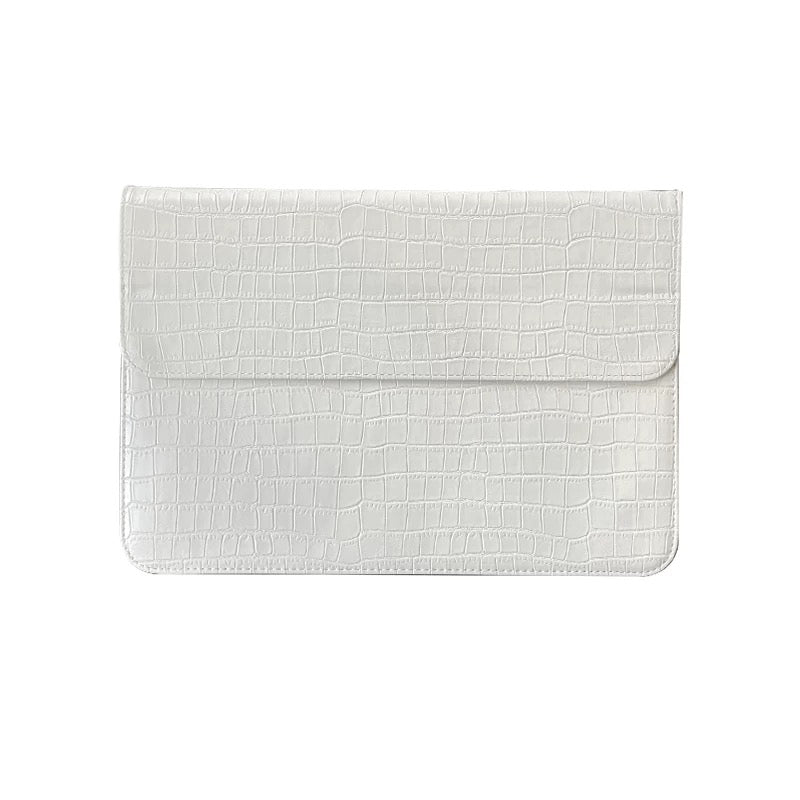 White Leather MacBook Bag ホワイトレザーMacBookバッグ R02032