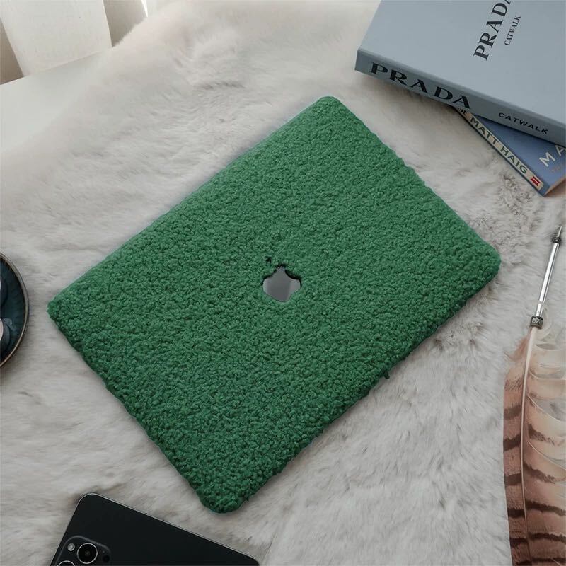 Fluffy Green MacBook Cover モコモコグリーンMacBookカバー R01314