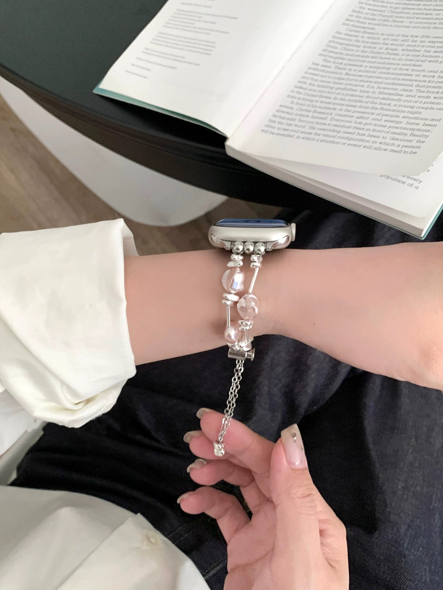 Pearl Bracelet Apple Watch Band パールブレスレット風AppleWatchバンド R02101