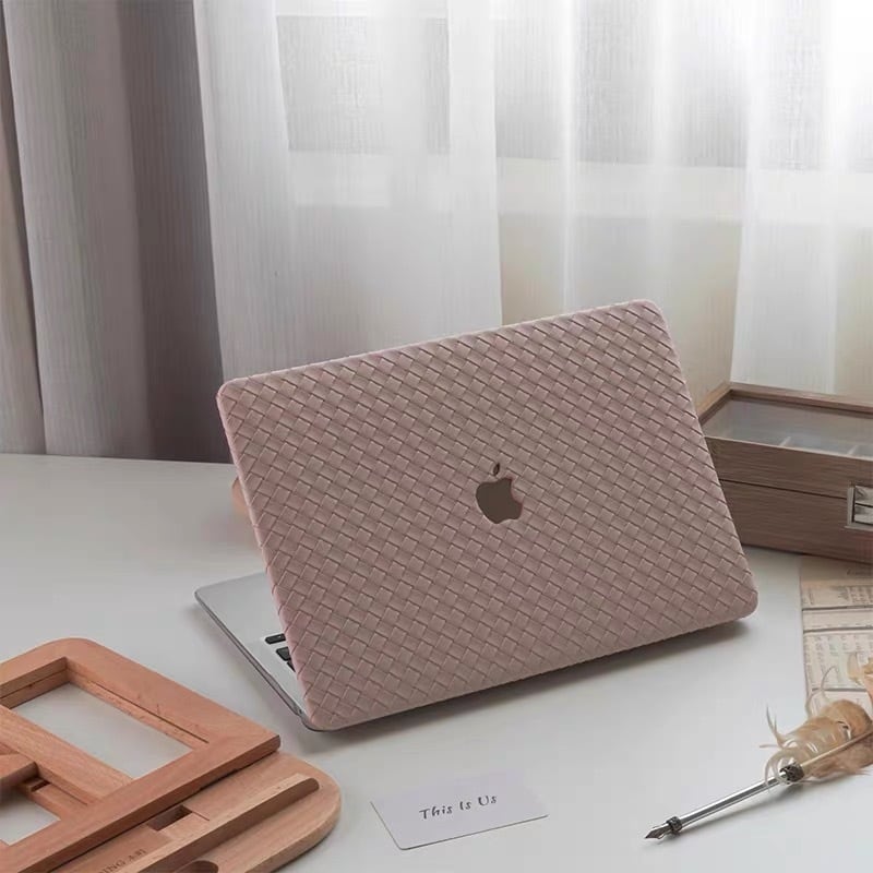 Pink Weave MacBook Cover ピンク編みMacBookカバー R01443