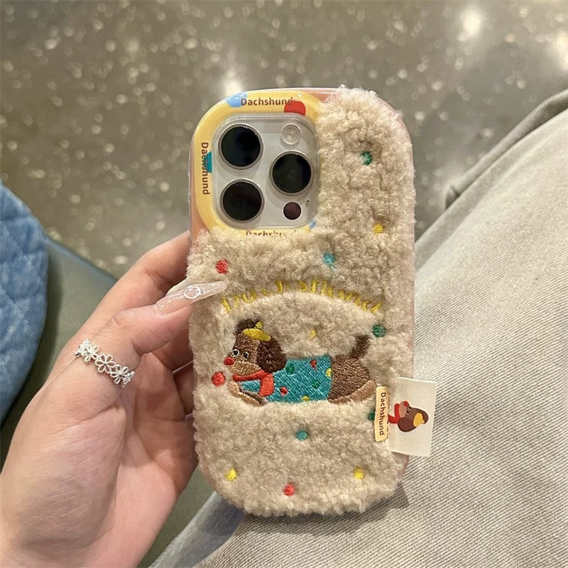 Cute Fluffy Puppy iPhone case かわいいモコモコワンちゃんスマホケース R02010