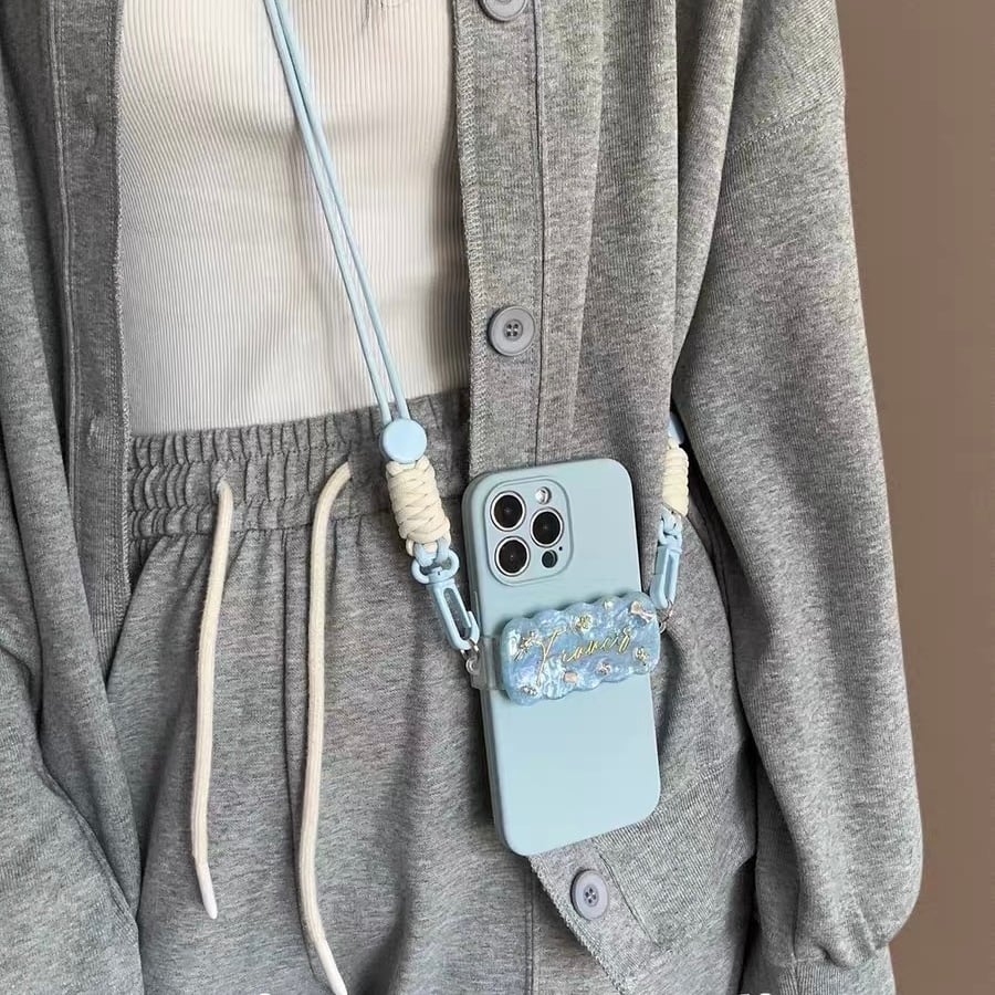 Name customise iPhone Strap with iPhone case ネームカスタマイズストラップとスマホケース R01428