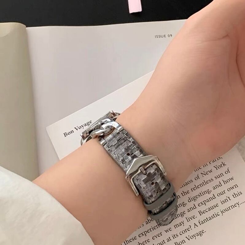 Tweed Leather & Chain Apple Watch Band ツイードレザー&チェーンApple Watchバンド R01368