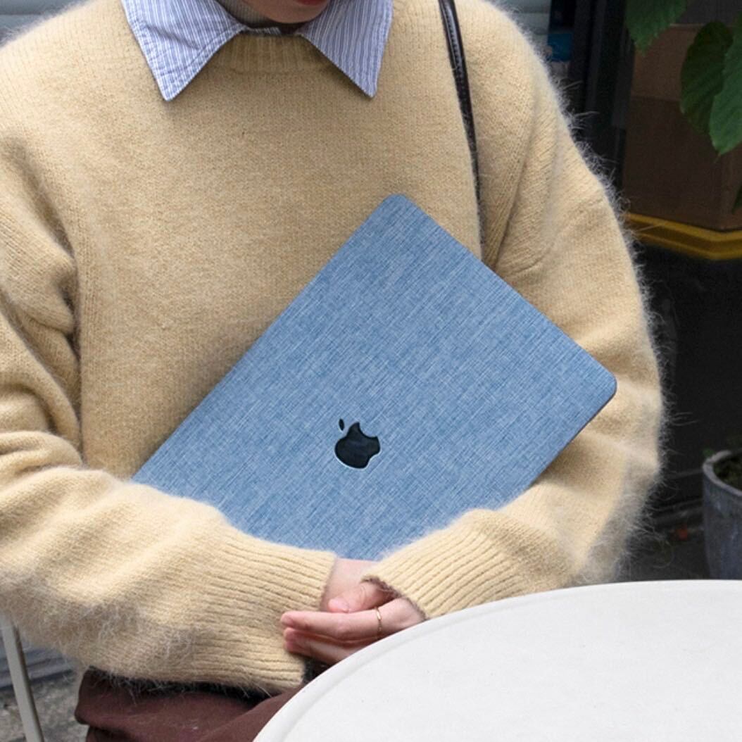 Blue Denim pattern MacBook Cover ブルーデニム柄MacBookカバー R01306