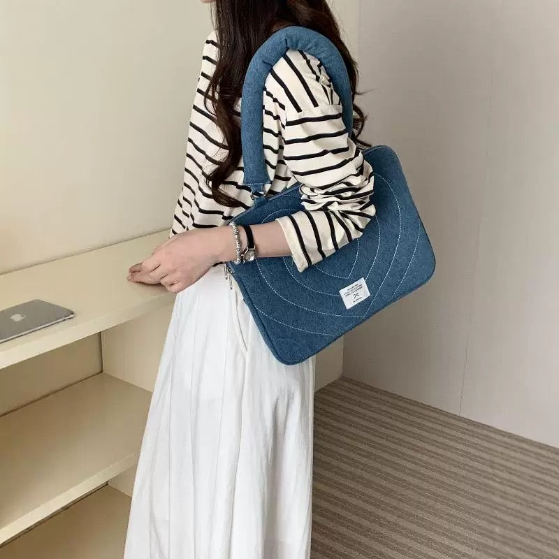 Heart Denim MacBook Bag ハートデニムMacBookバッグ R02028