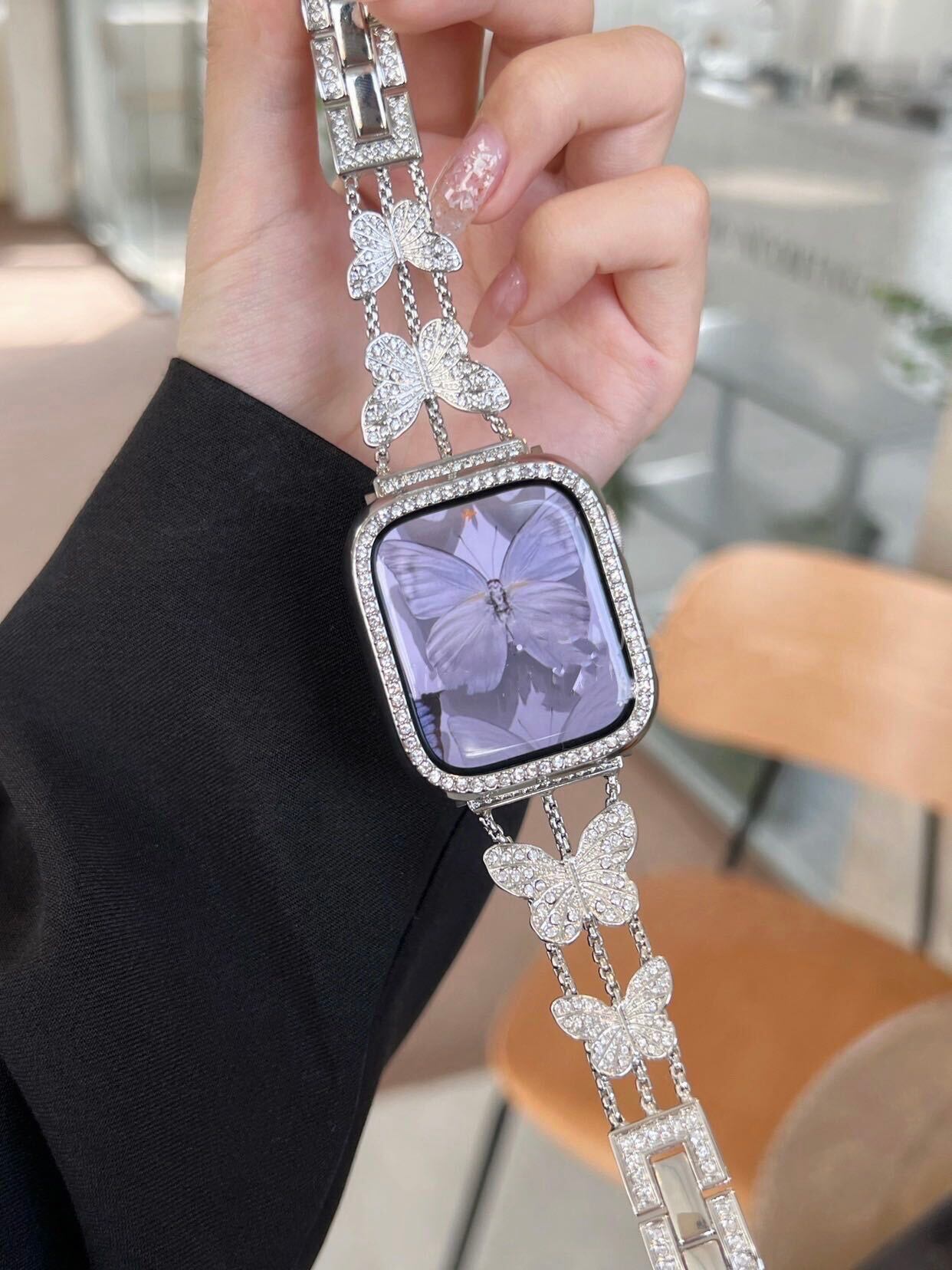 Shining Butterfly Apple Watch Band キラキラバタフライApple Watchバンド R01256