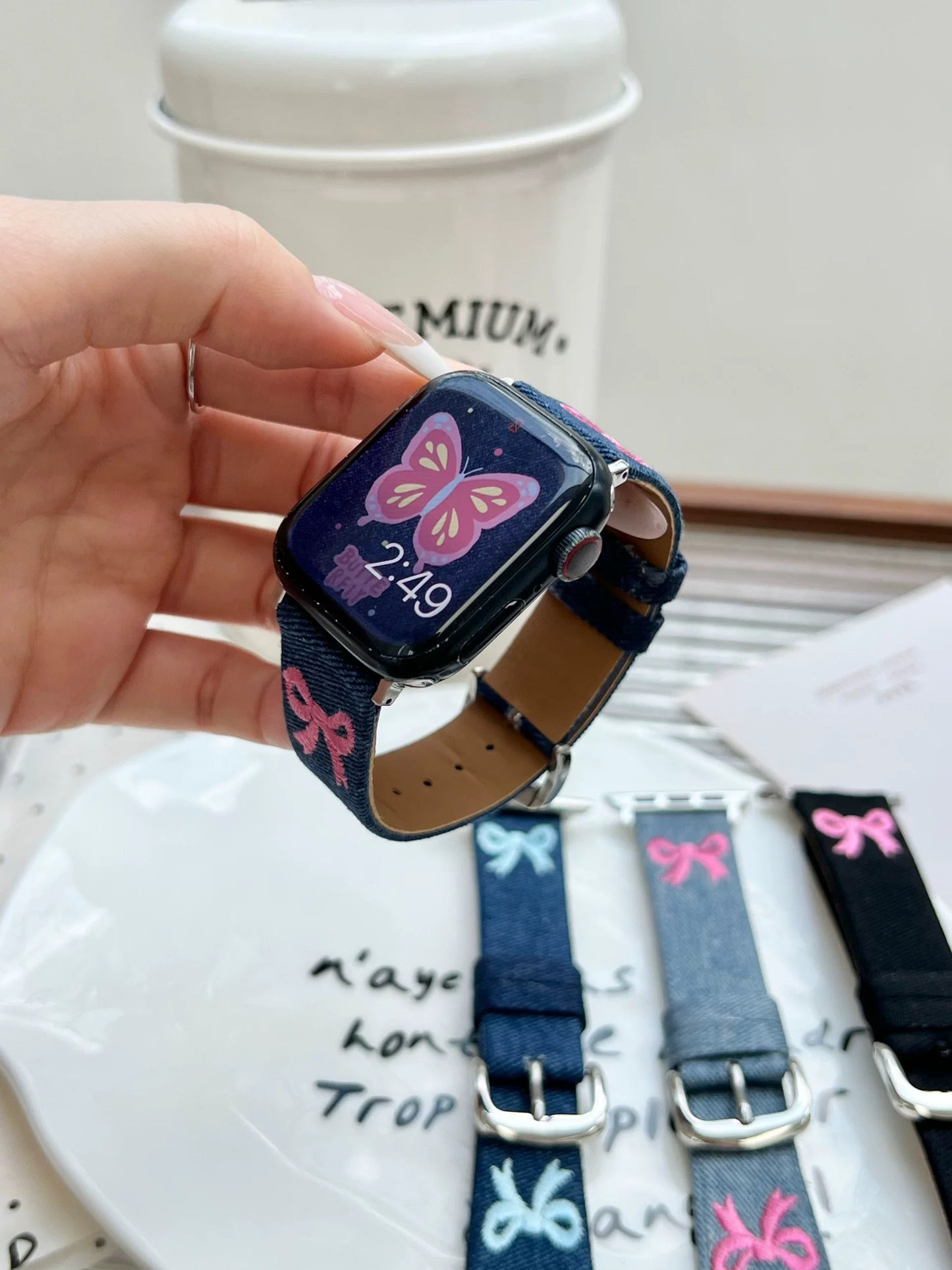 Denim Ribbon Apple Watch Band デニムリボンAppleWatchバンド R02059