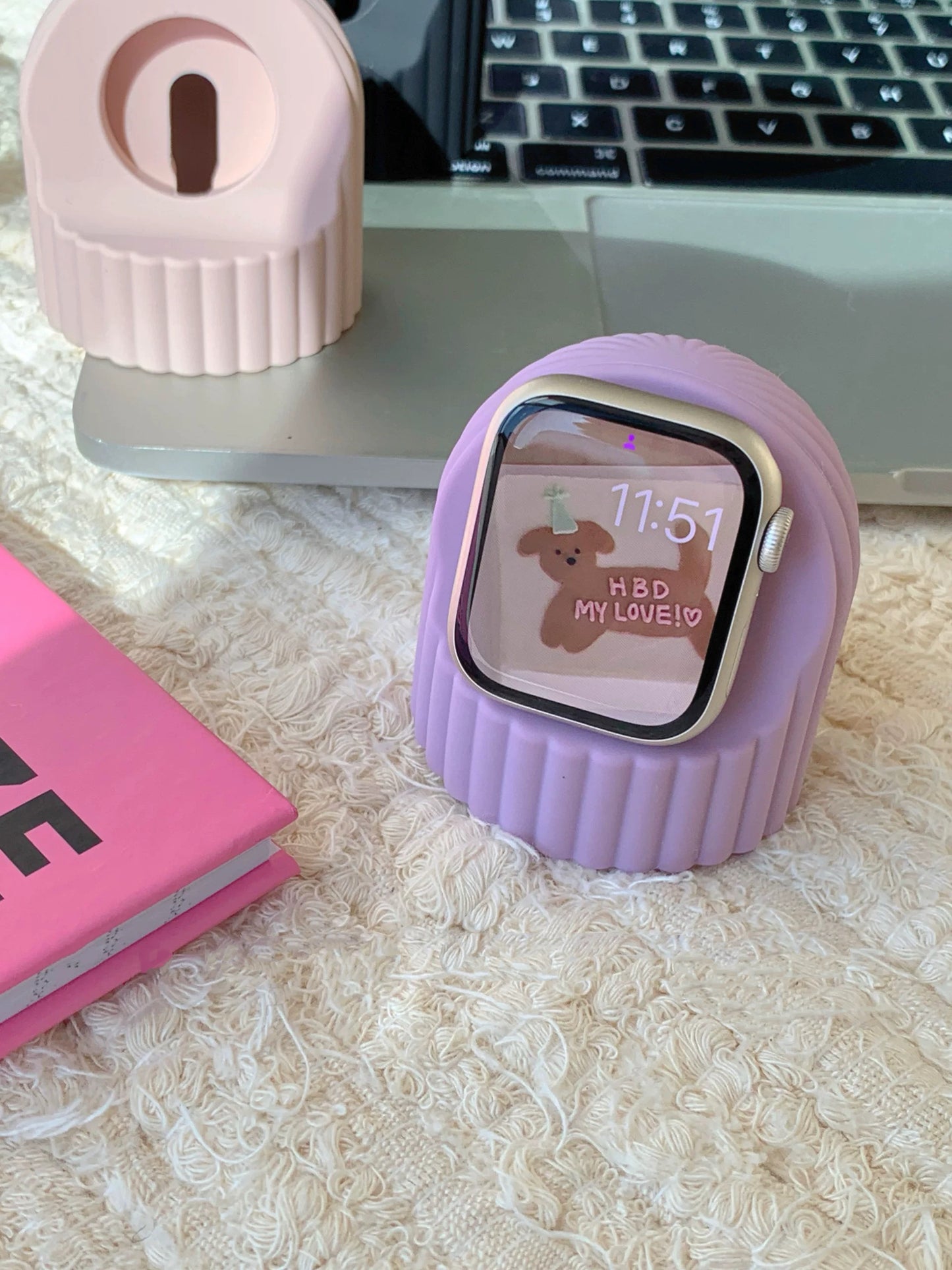 Flower Silicon Apple Watch Charge Stand フラワーシリコンApple Watch充電スタンド R02096