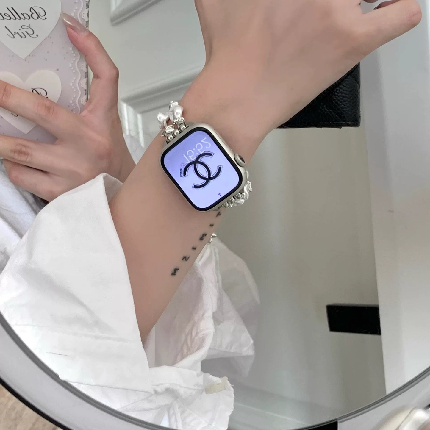 Pearl Bracelet Apple Watch Band パールブレスレット風AppleWatchバンド R02101