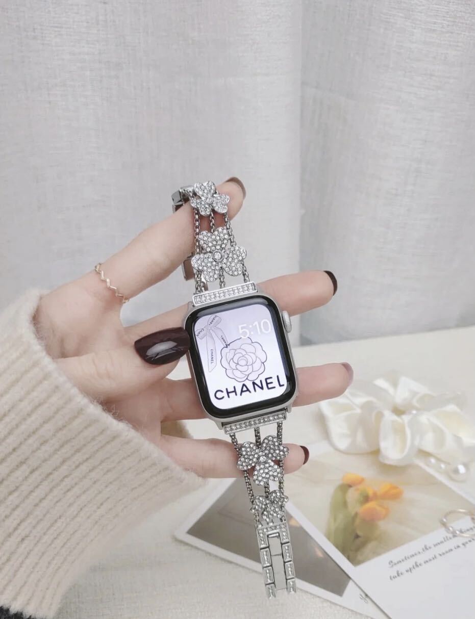 おしゃれな三つ葉のキラキラApple Watch Band アップルウォッチバンド AWB0071