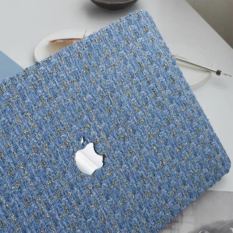Light Blue Tweed MacBook Cover ライトブルーツイードMacBookカバー R01419
