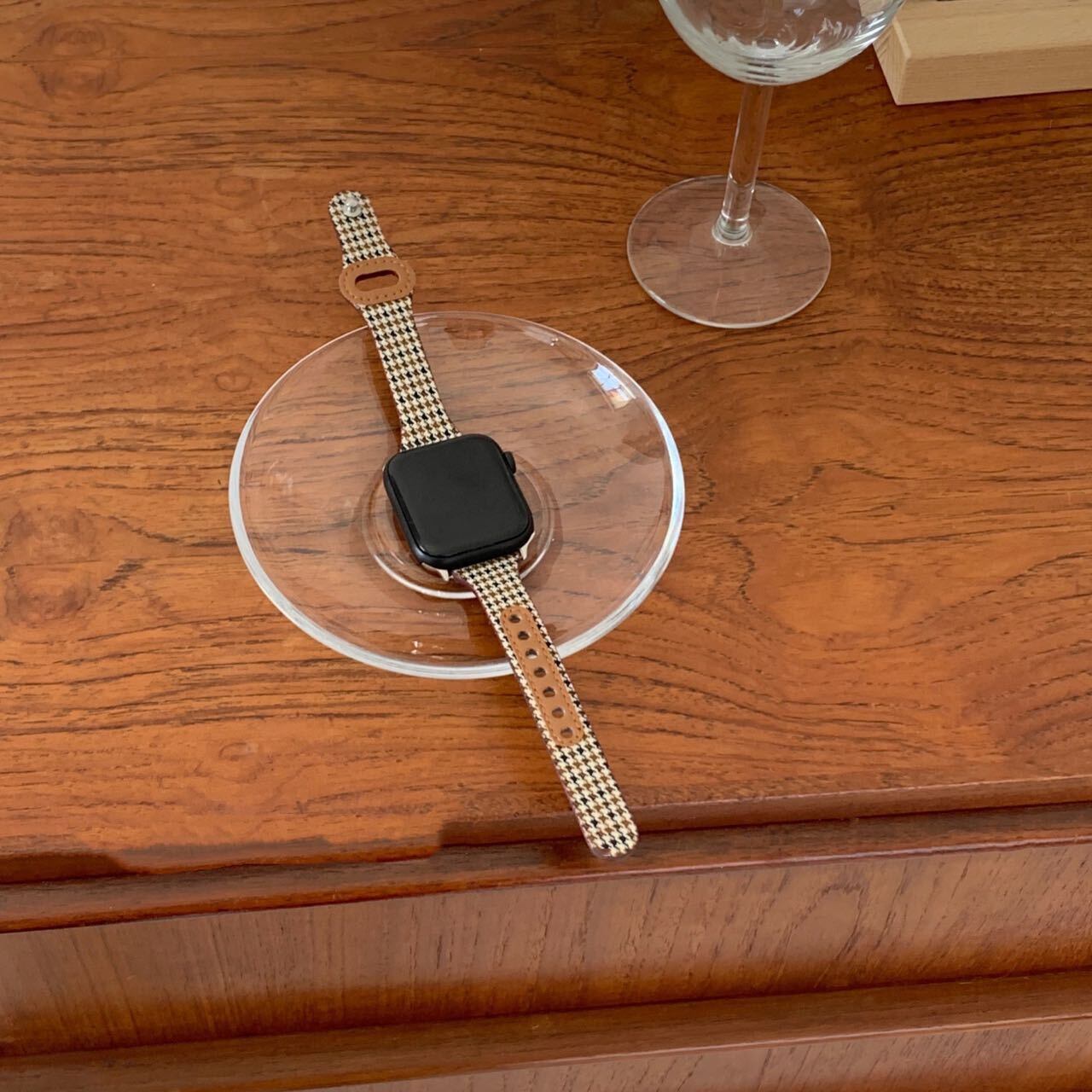 Skinny Brown Plover pattern Apple Watch Band スキニーブラウン千鳥柄Apple Watchバンド R01262