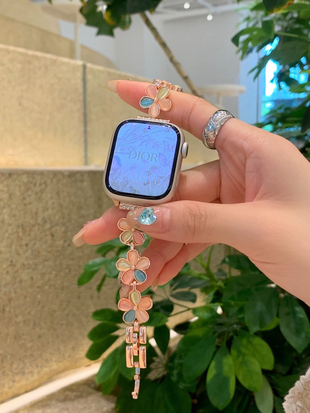 Flower Bracelet Apple Watch Band フラワーブレスレットAppleWatchバンド R02046