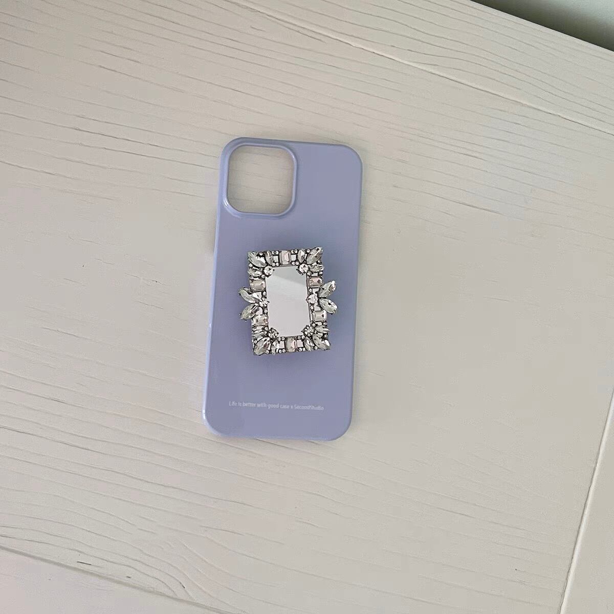 Shining Stand With Purple iPhone case キラキラスタンドとパープルiPhoneケース R01284