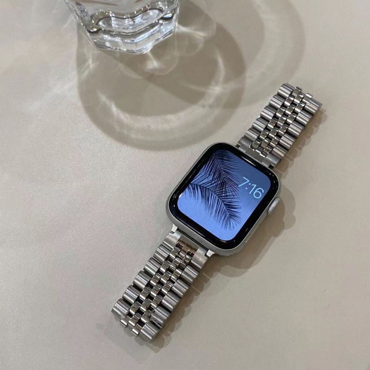 Silver Apple Watch Band シルバーApple Watchバンド R01259