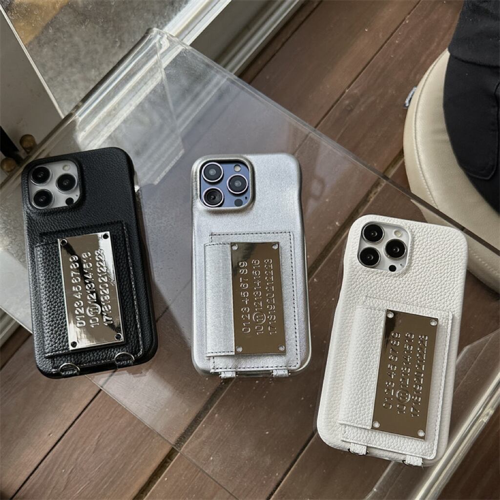 Leather Shoulder iPhone case with Number Plate Card Holder レザーショルダースマホケースとナンバープレートカードホルダー R01427