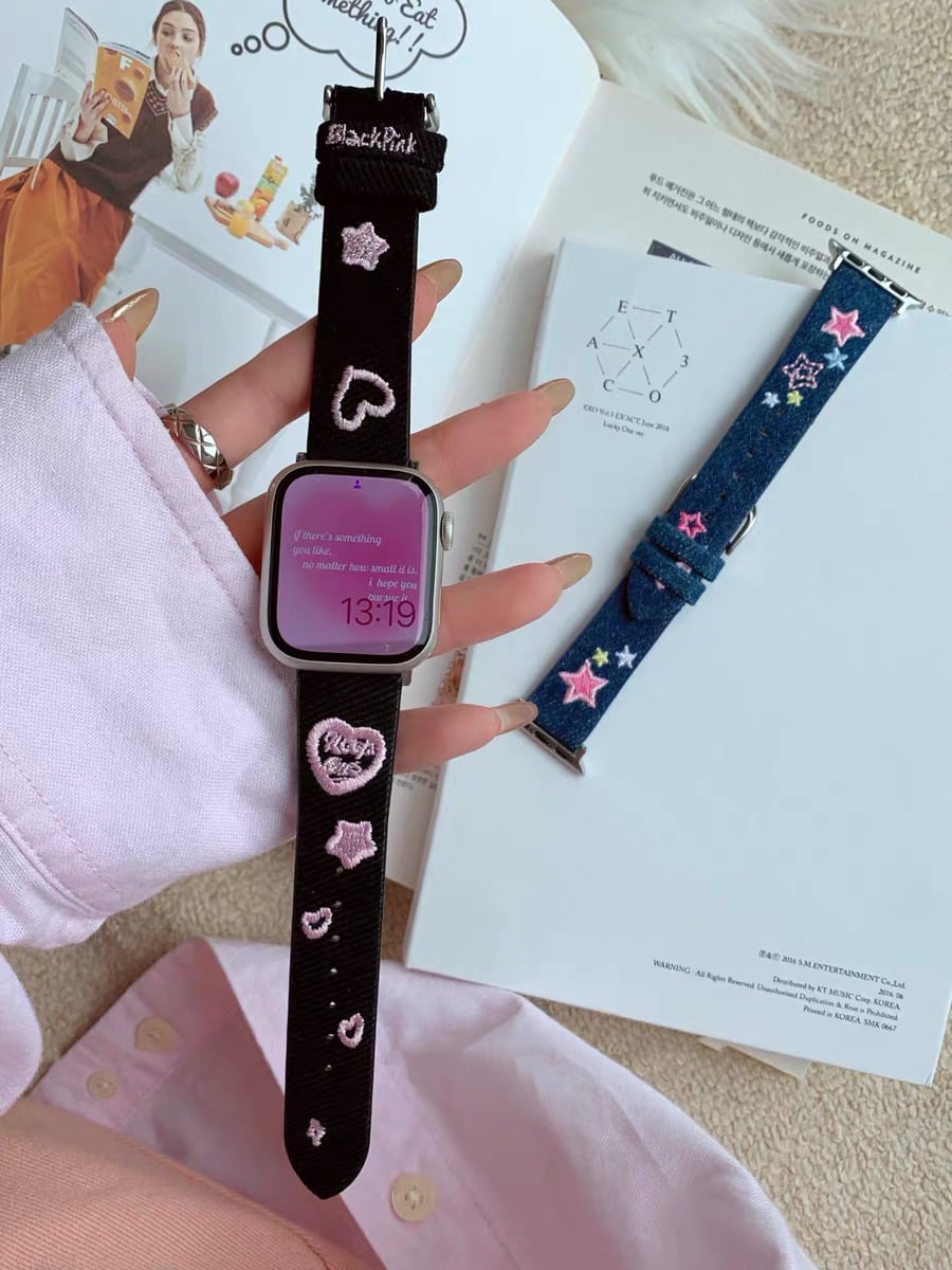 Cute Denim Apple Watch Band かわいいデニムApple Watch バンド R01407