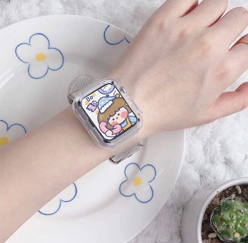 Clear Sporty Casual Apple Watch Band クリアスポーティーカジュアルアップルウォッチバンド AWB0019