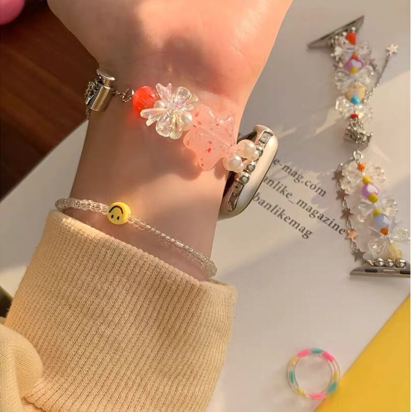 Cute Beads Accessary Bracelate Apple Watch Band かわいいビーズアクセサリーブレスレットApple Watch バンド R01408