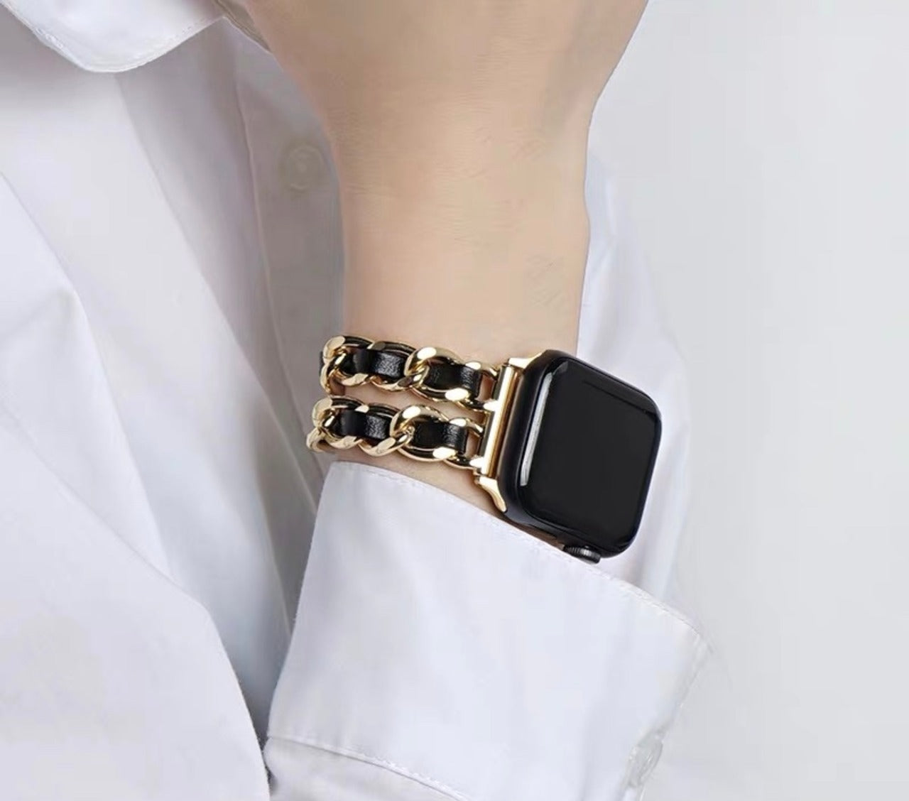 Chain&Leather Apple Watch Bands チェーン&レザーアップルウォッチバンド R00017