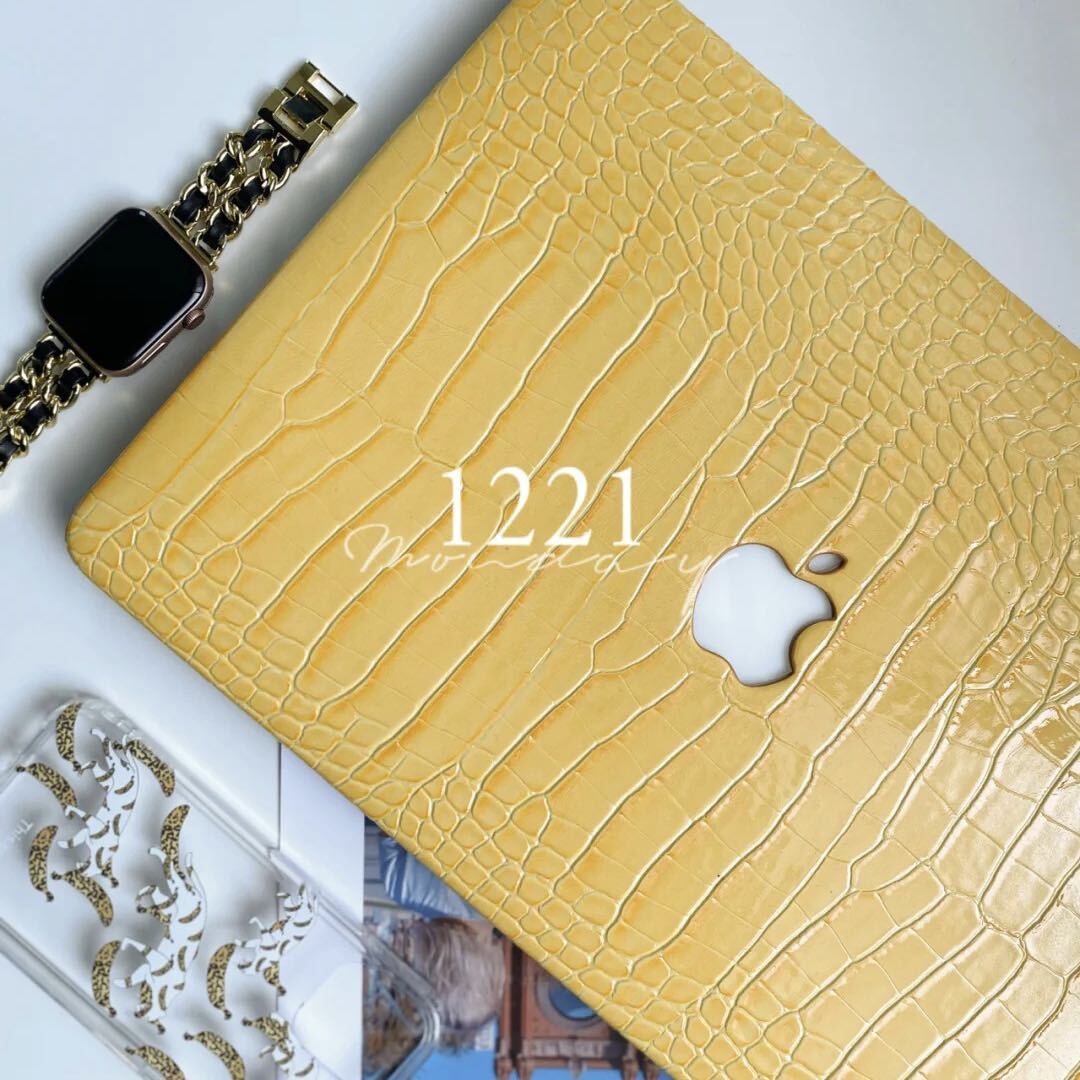 おしゃれな黄色のLeather pattern Macbook パソコンカバー MC0022