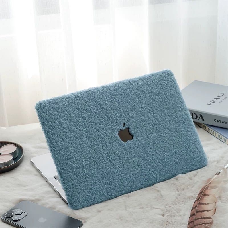 Fluffy Blue MacBook Cover モコモコブルーMacBookカバー R01313
