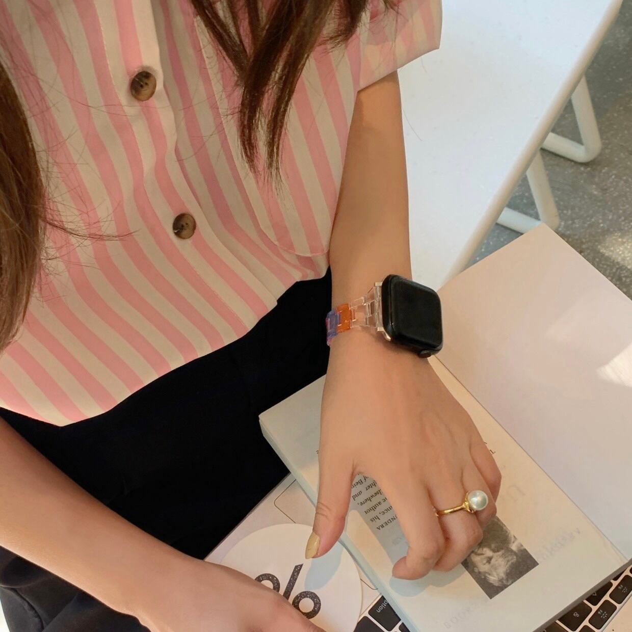Colorful Clear Skinny Apple Watch Band カラフルクリアスキニーApple Watchバンド R01370