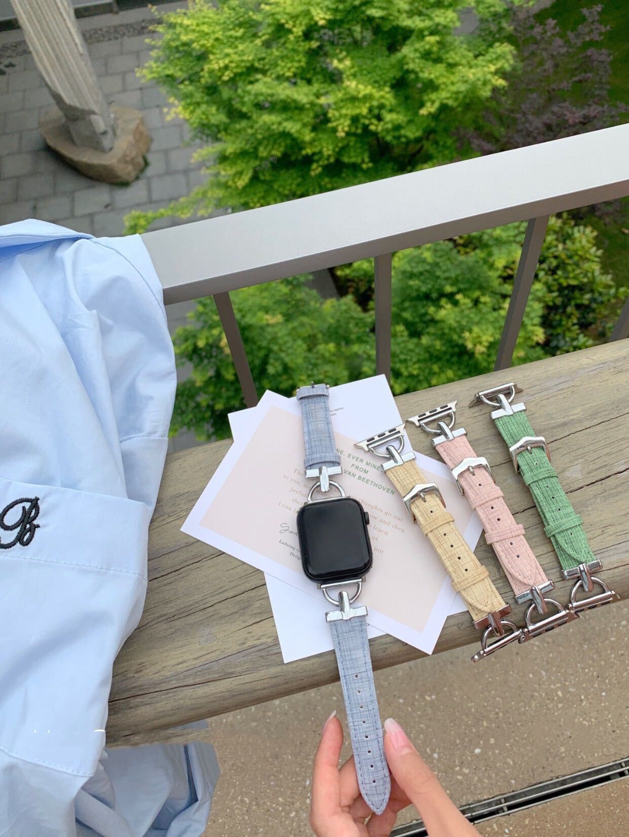 Light Color Leather Apple Watch Band ライトカラーレザーApple Watchバンド R01265