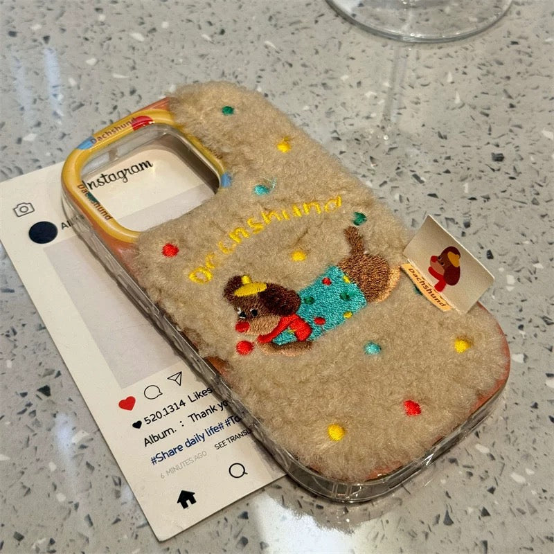 Cute Fluffy Puppy iPhone case かわいいモコモコワンちゃんスマホケース R02010
