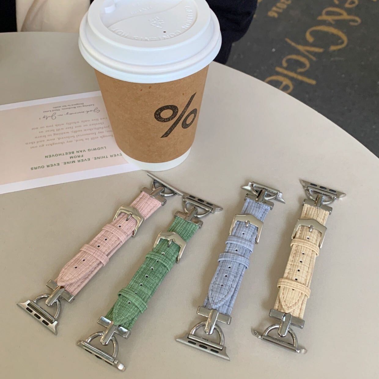 Light Color Leather Apple Watch Band ライトカラーレザーApple Watchバンド R01265