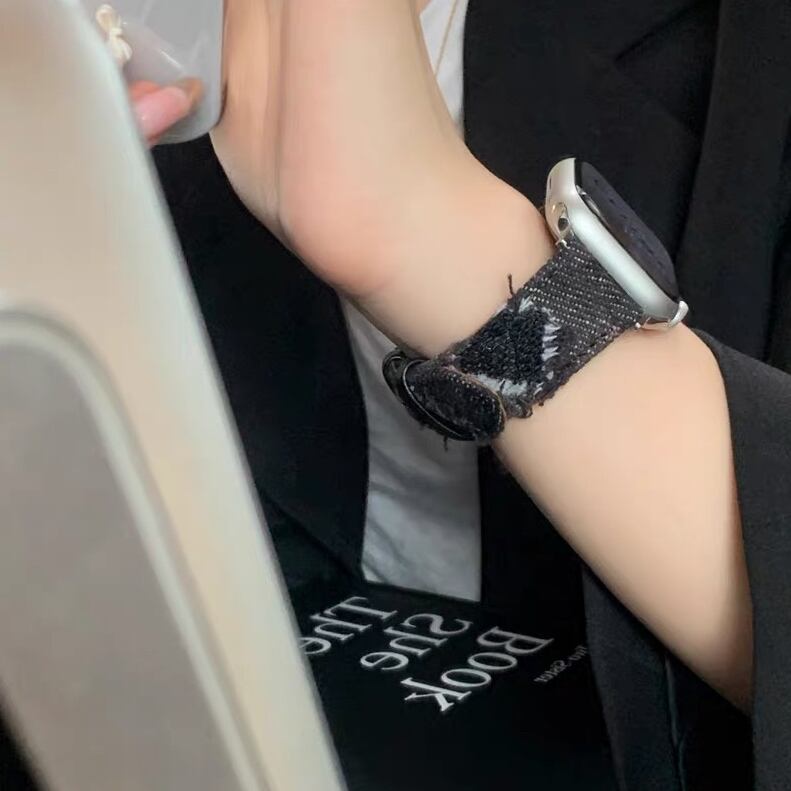 Denim & Elaborate lace Apple Watch Band デニム&レースのApple Watch バンド R01403