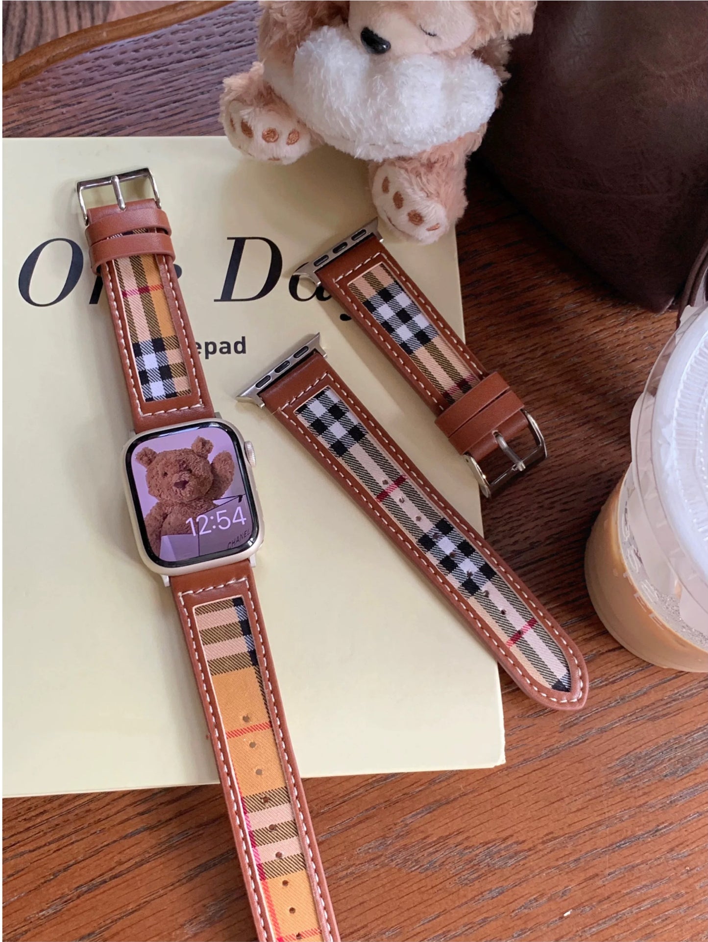 London Check Pattern Apple Watch Band ロンドンチェック柄AppleWatchバンド R02056