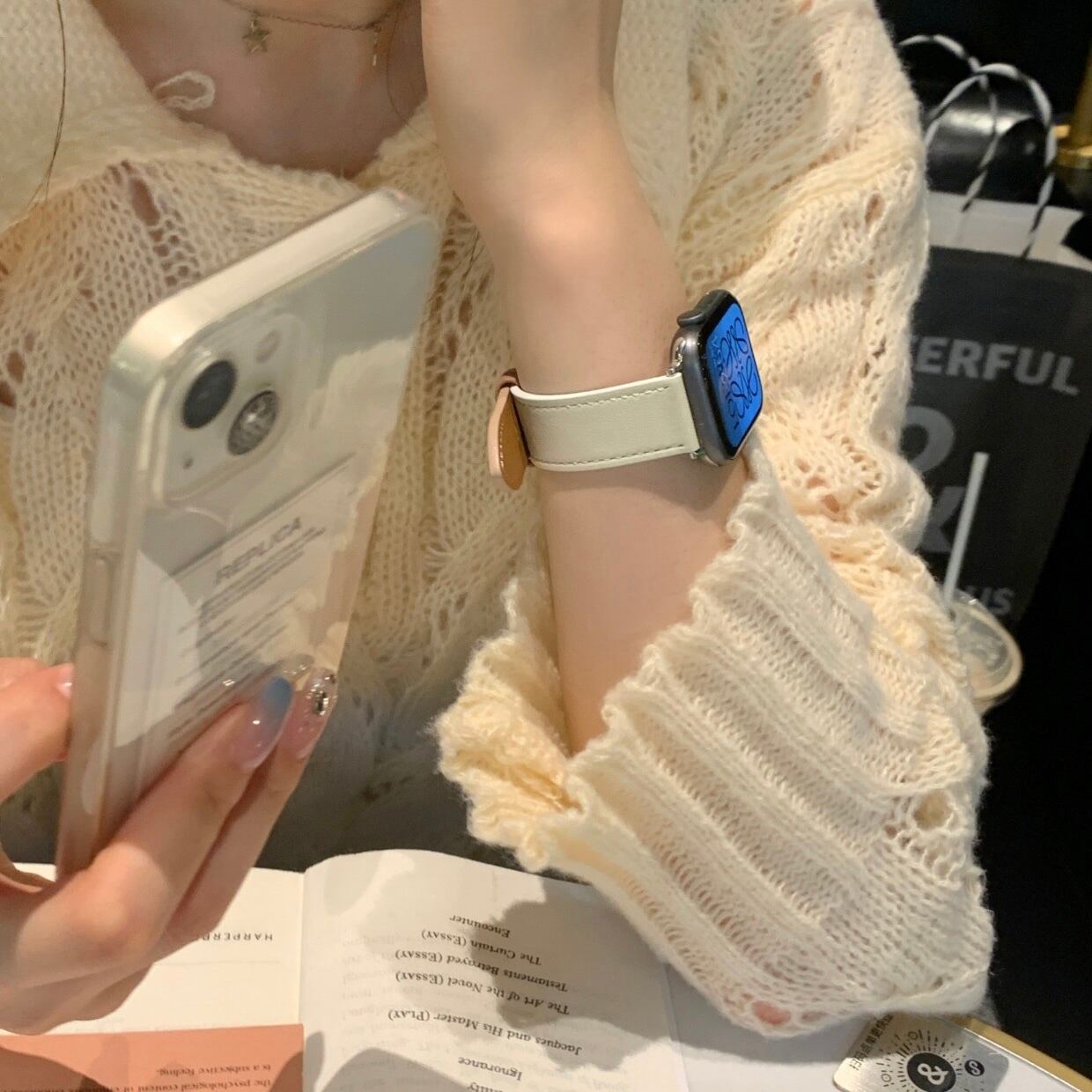 Double Color Leather Apple Watch Band ダブルカラーレザーアップルウォッチバンド R01277