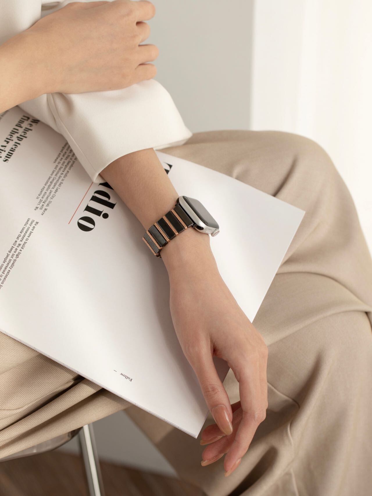 Elegant Ceramic Apple Watch Band R01163