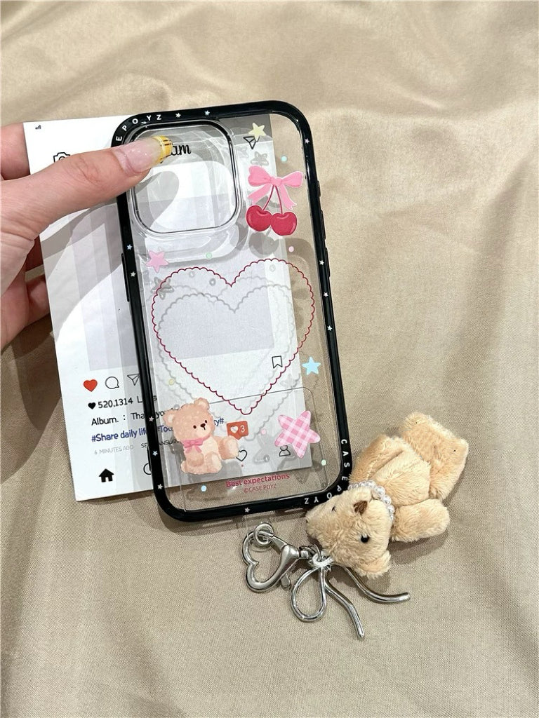 Cute Bear Clear iPhone かわいいクマさんクリアiPhoneケース R02118