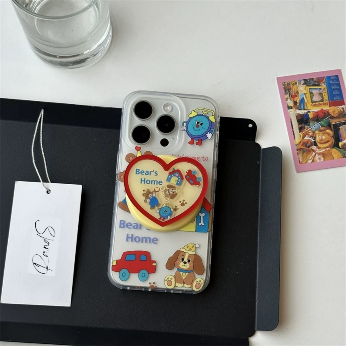Heart Bear Stand iPhone case ハートクマさんスタンドスマホケース R02009
