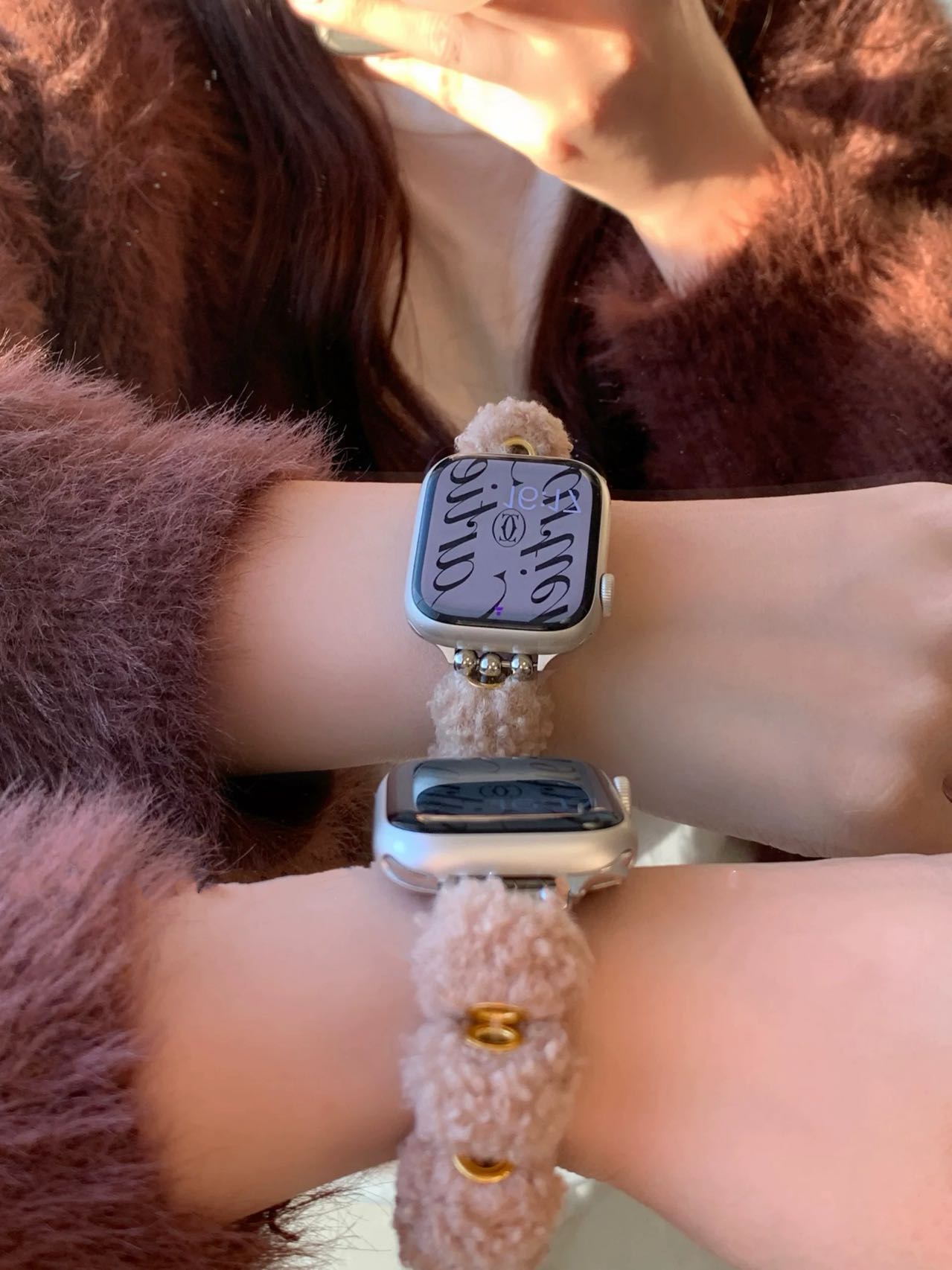 Fluffy Ball Apple Watch Band モコモコボールAppleWatchバンド R02052