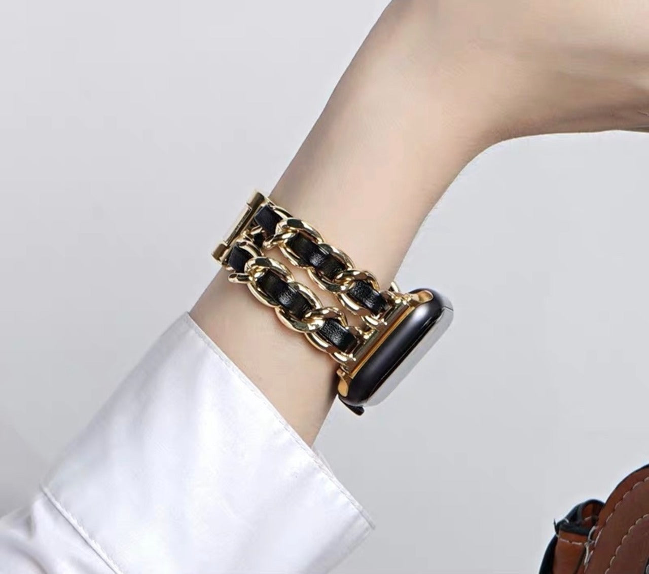 Chain&Leather Apple Watch Bands チェーン&レザーアップルウォッチバンド R00017