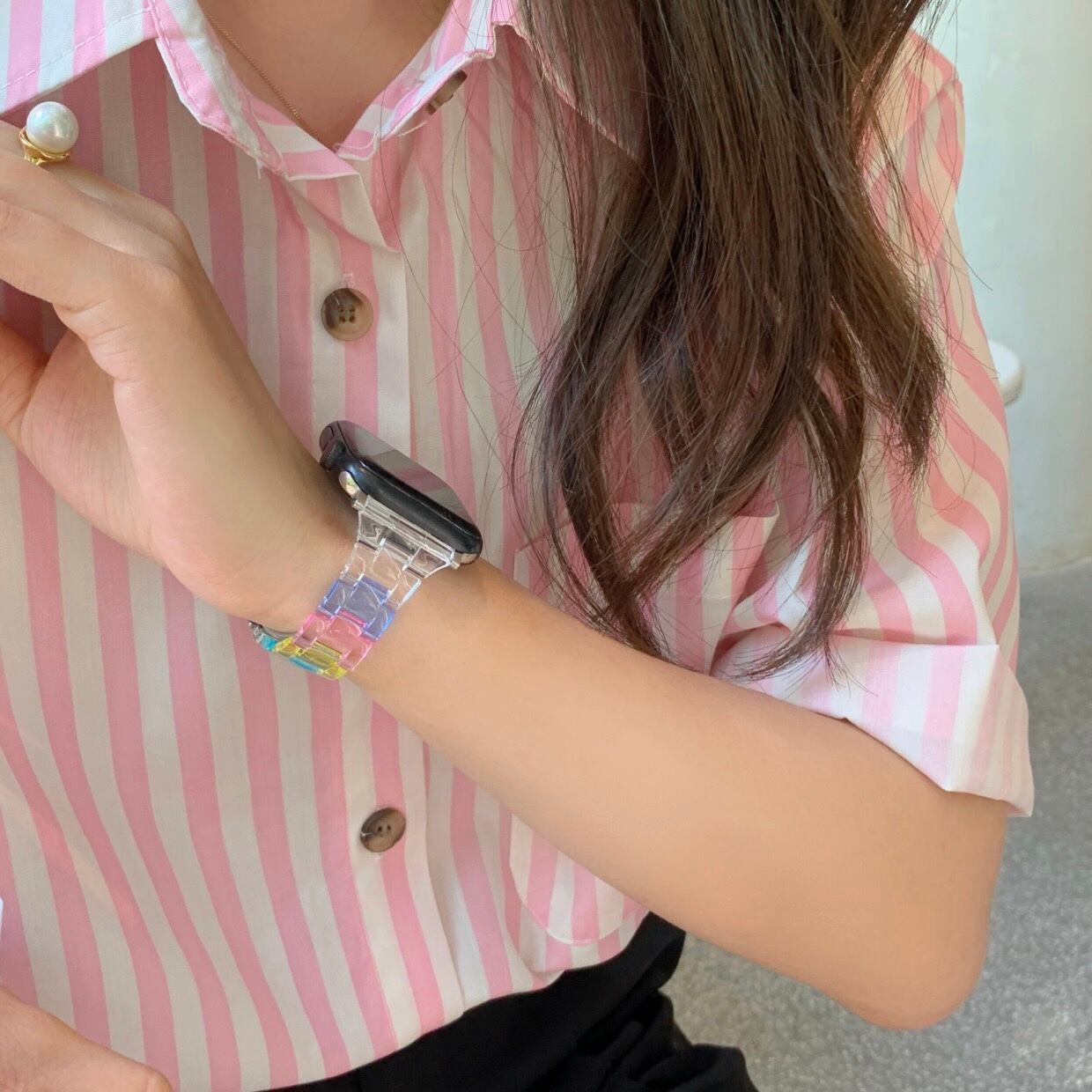Colorful Clear Skinny Apple Watch Band カラフルクリアスキニーApple Watchバンド R01370