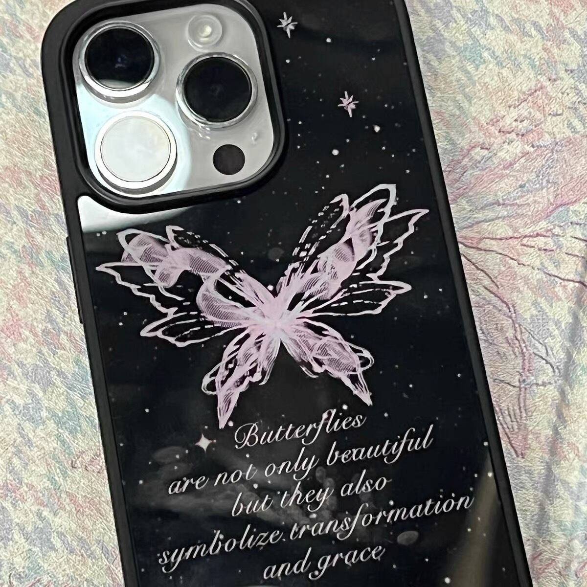 ”Butterfly Effect” Black iPhone Case ”バタフライエフェクト”ブラックiPhoneケース R01389