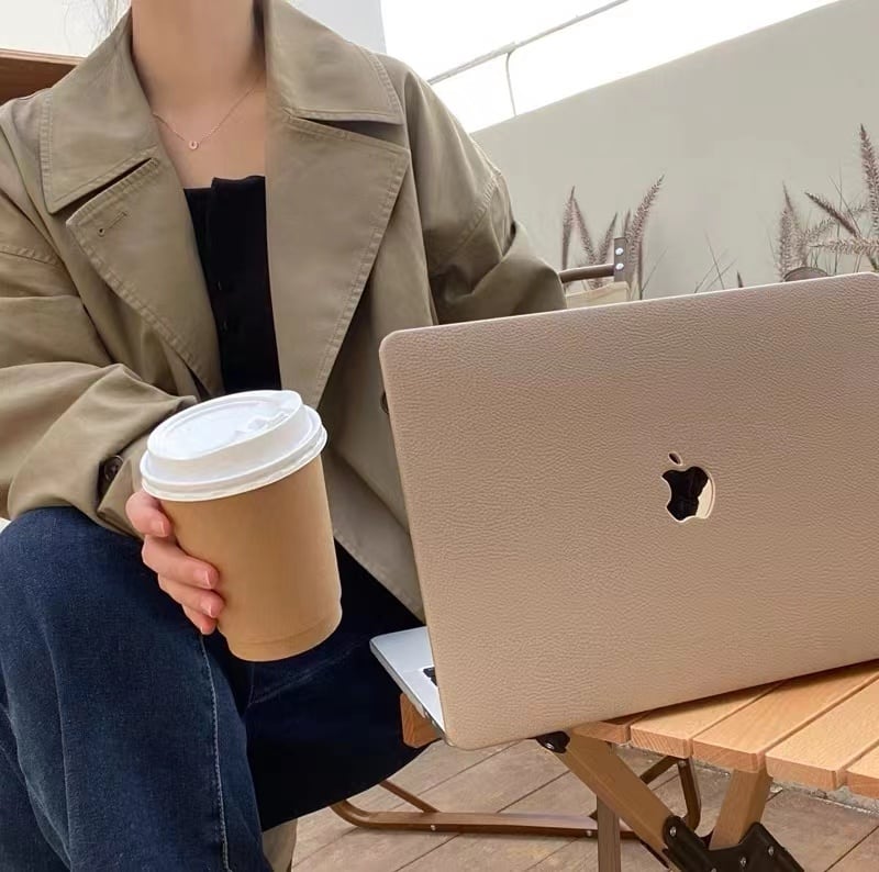 Light Brown Leather MacBook Cover ライトブラウンレザーMacBookカバー R01213