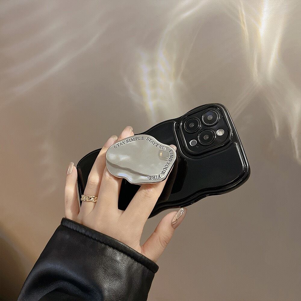 Black Mirror Stand iPhone case ブラックミラースタンドスマホケース R01358