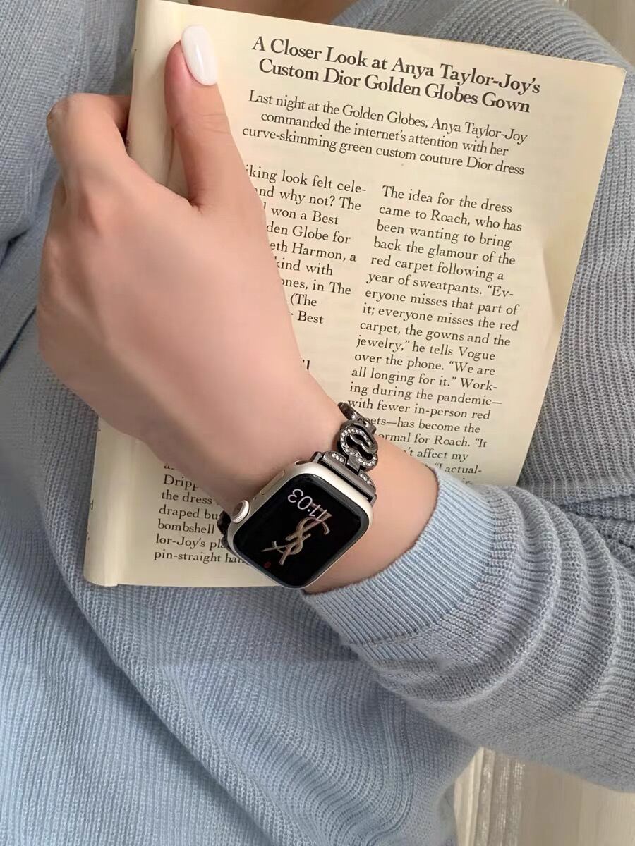 Shining Double Heart Apple Watch band キラキラダブルハートApple Watchバンド R01412