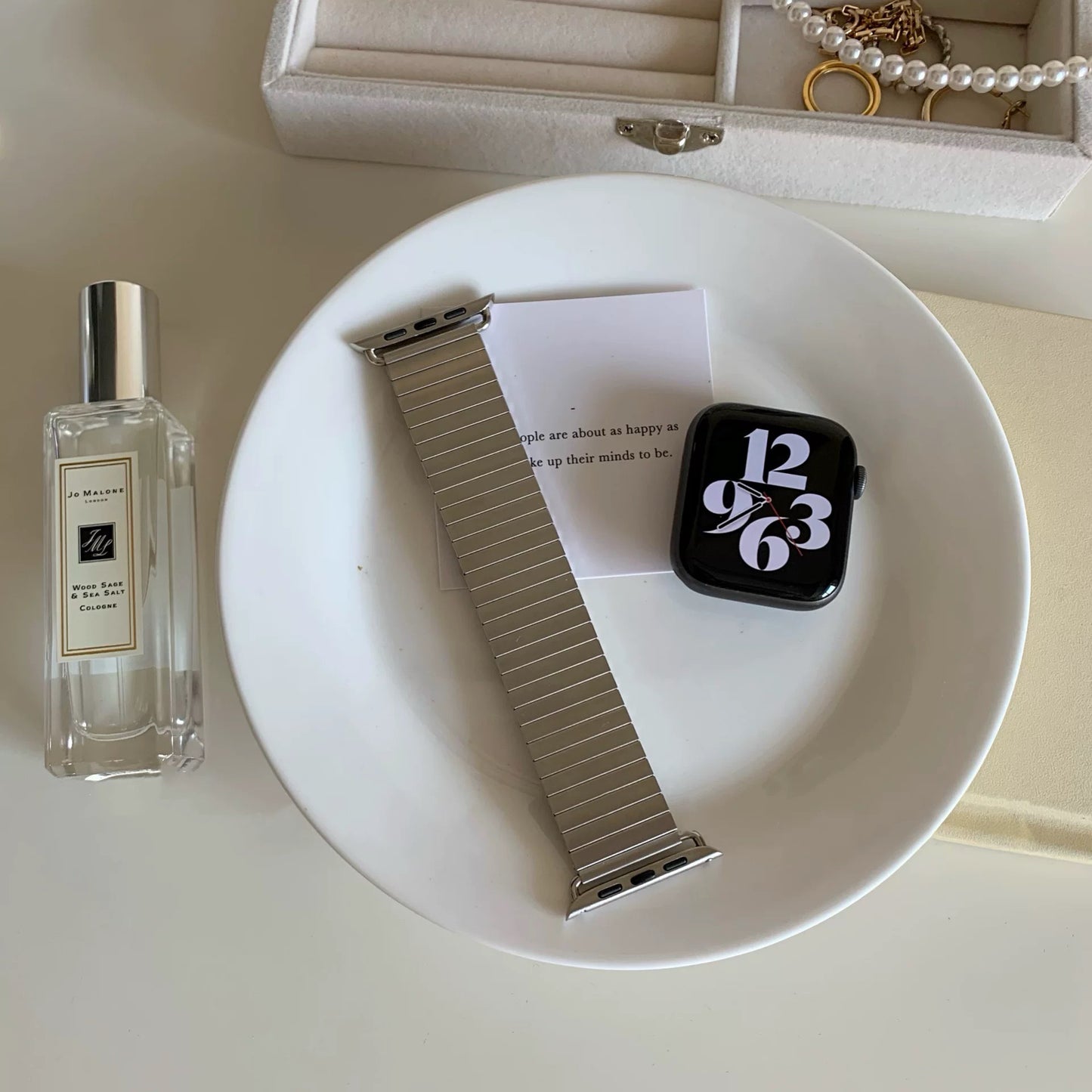 Simple Silver Apple Watch Band シンプルシルバーAppleWatchバンド R02061