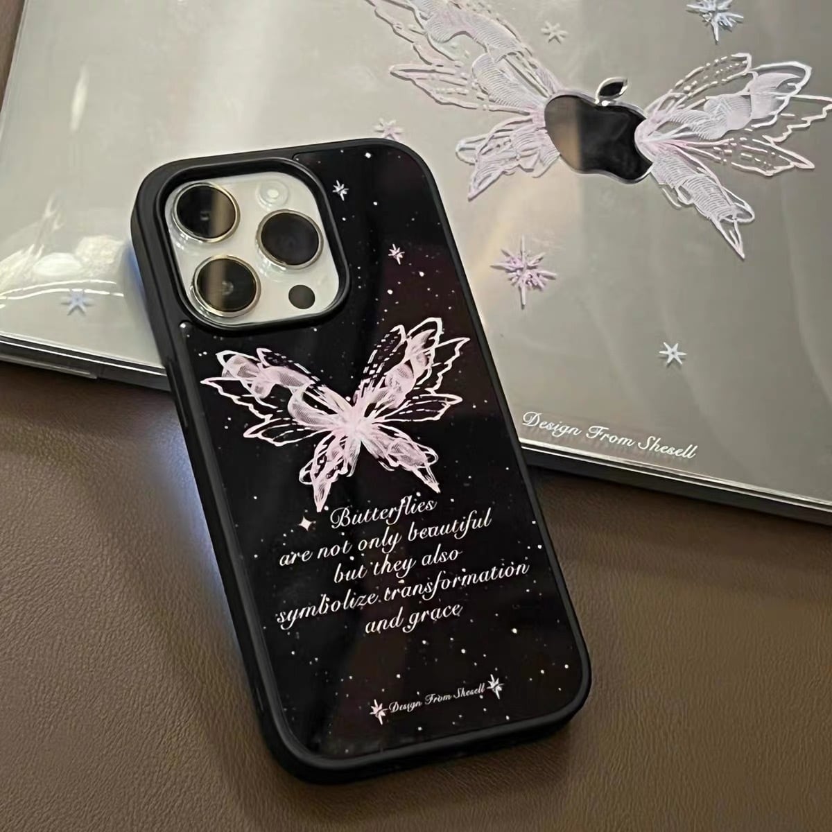 ”Butterfly Effect” Black iPhone Case ”バタフライエフェクト”ブラックiPhoneケース R01389