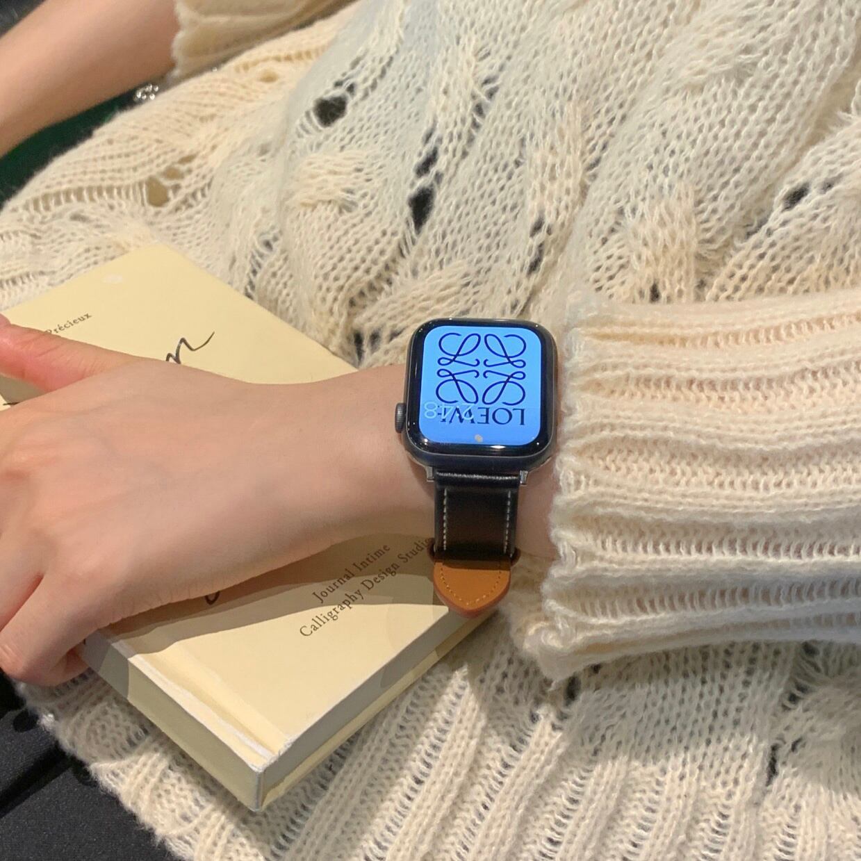 Double Color Leather Apple Watch Band ダブルカラーレザーアップルウォッチバンド R01277
