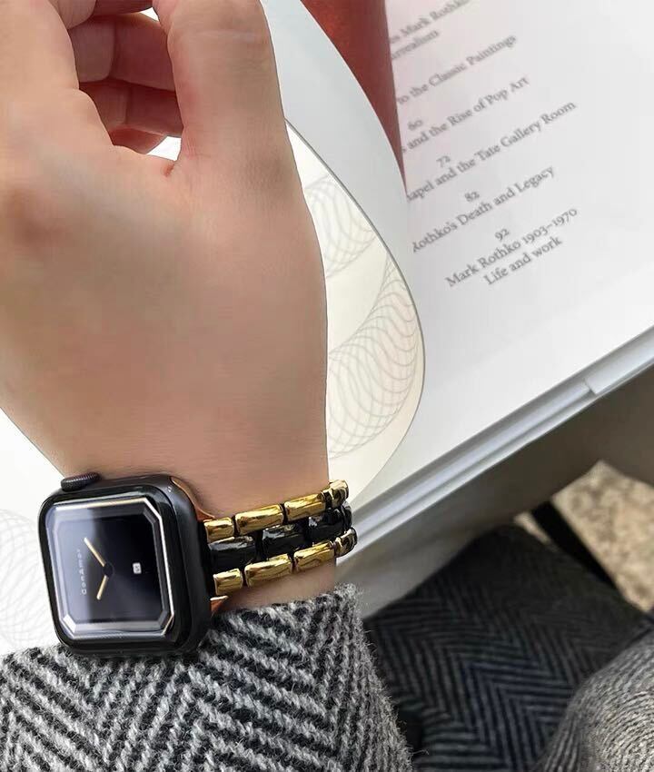 Elegant Silver & Gold Apple Watch Band エレガントなApple Watch バンド R01201