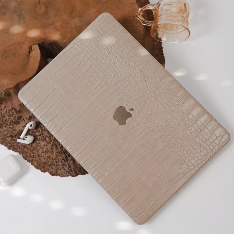 Light Brown Leather MacBook Cover ライトブラウンレザーMacBookカバー R01195